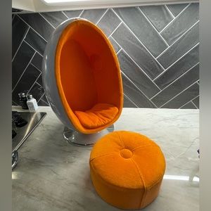 American Girl Doll accessories. Egg chair with speaker.